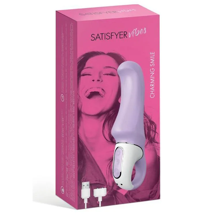 Потужний вібратор Satisfyer Vibes Charming Smile з гнучким стволом, литий силікон