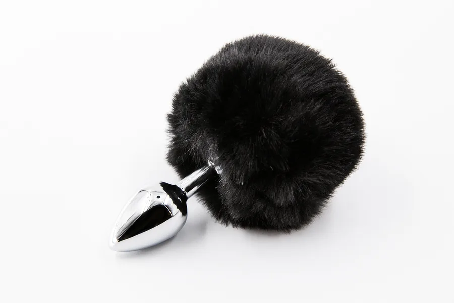 Хвост зая S метал черный