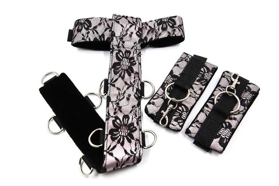 Бандаж за спиною мереживо рожеве + чорний