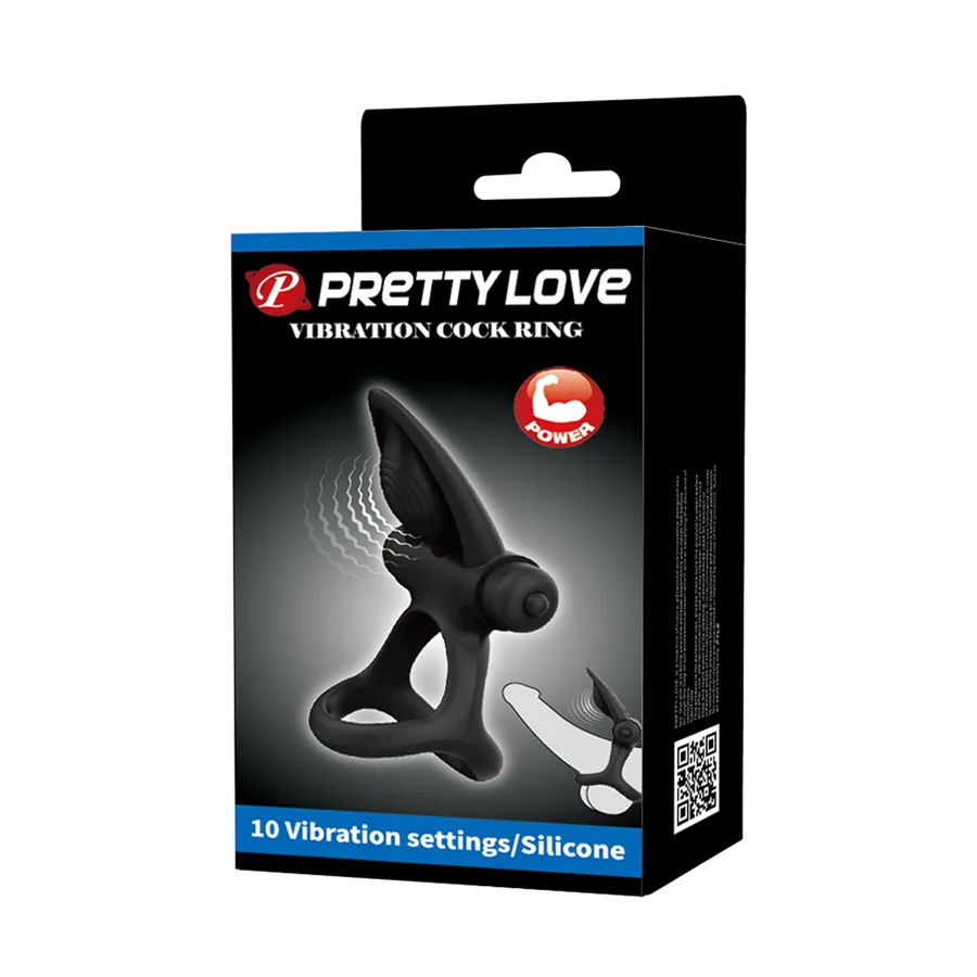 Кільце ерекційне Pretty Love VIBRATION COCK RING BI-210306-1 чорне