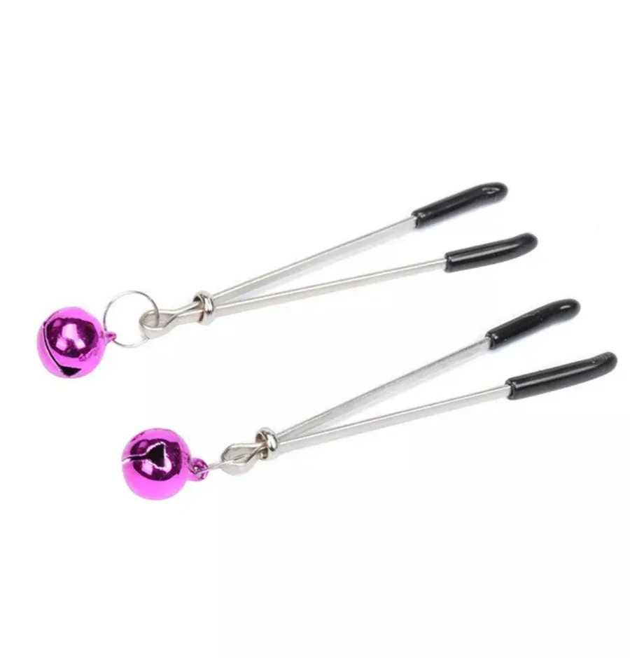 Ниппель зажимы на соски и клитор длинный фиолетовый